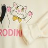Mini Rodini Ivory sweatshirt with panda and cat print