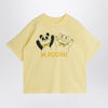 Mini Rodini Light yellow T-shirt with panda and cat print