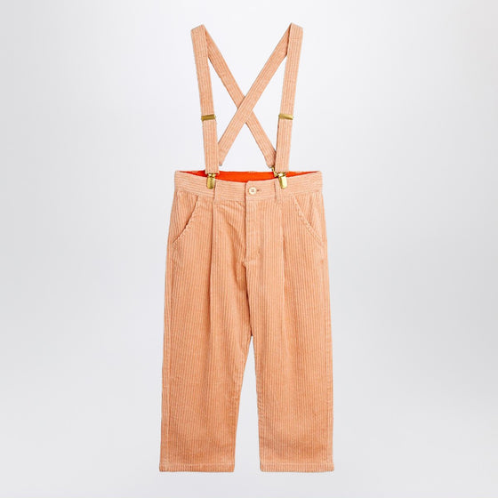 Mini Rodini Pink corduroy trousers with suspenders