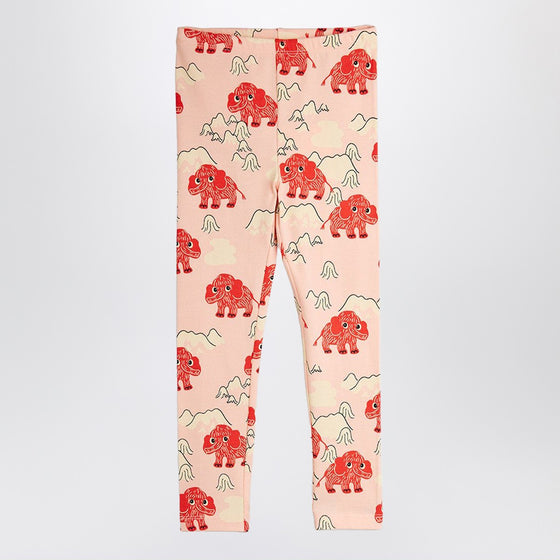 Mini Rodini Pink leggings with mammoth print