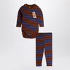 Mini Rodini Stripe bird patch baby set