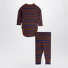 Mini Rodini Stripe bird patch baby set