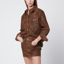  ISABEL MARANT Étoile Tobacco-colored faux leather Karima shirt