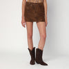 ISABEL MARANT Étoile Brown Kimmy mini skirt in faux leather