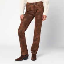  ISABEL MARANT Étoile Tobacco faux leather trousers