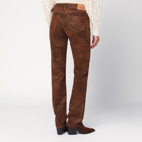 ISABEL MARANT Étoile Tobacco faux leather trousers