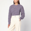 ISABEL MARANT Étoile Blue-violet openwork alpaca-blend sweater