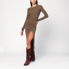  ISABEL MARANT Étoile Khaki Jelina draped jersey dress