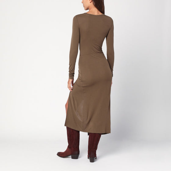 ISABEL MARANT Étoile Khaki Jelina draped jersey dress