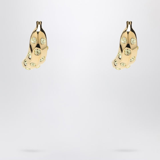 JACQUEMUS Banana earrings with rhinestones