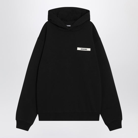 JACQUEMUS Black cotton hoodie