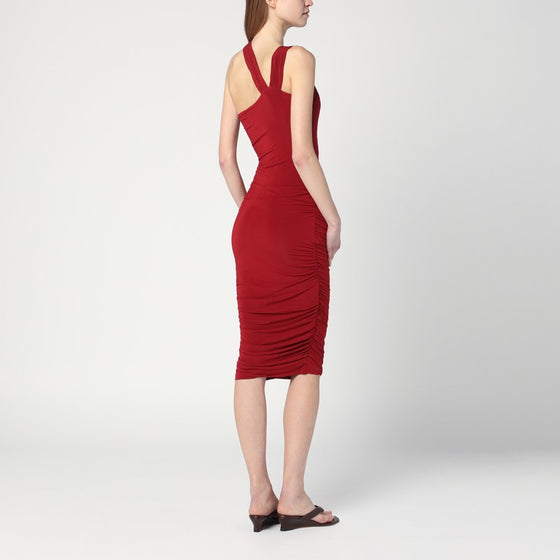 ISABEL MARANT One-shoulder Ethel dress in light burgundy