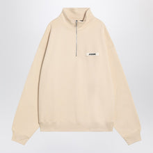  JACQUEMUS Beige cotton zip-up sweatshirt