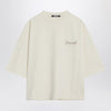 JACQUEMUS Light beige boxy T-shirt with logo