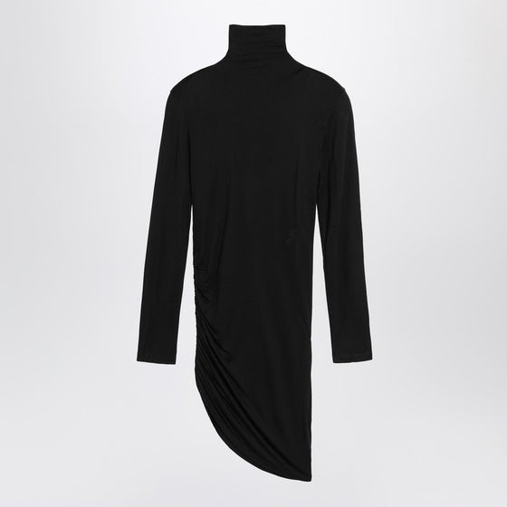 JACQUEMUS Black draped  Spallina dress