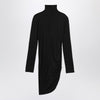 JACQUEMUS Black draped  Spallina dress