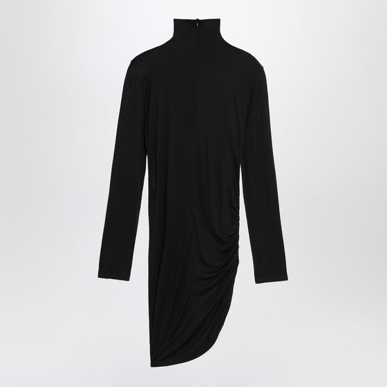 JACQUEMUS Black draped  Spallina dress