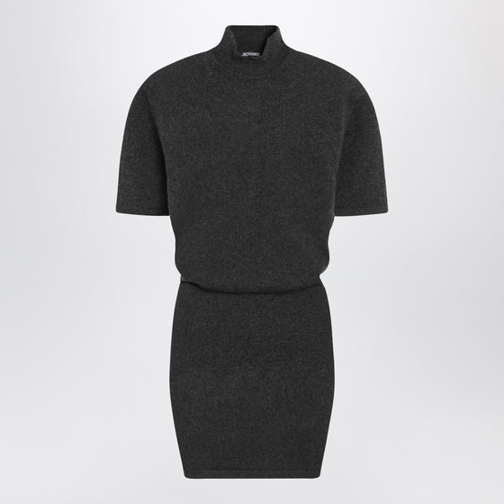 JACQUEMUS Dark grey wool and cashmere dress