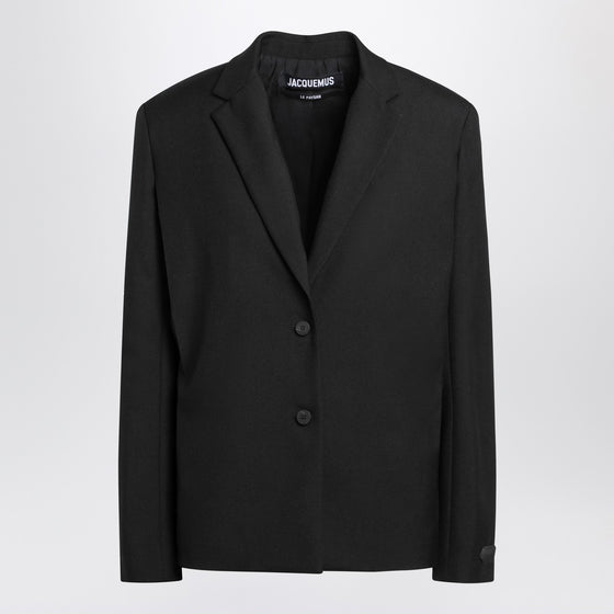 JACQUEMUS Black single-breasted wool jacket