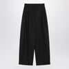 JACQUEMUS Black wide pleated trousers