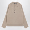 JACQUEMUS Beige wool and cashmere polo sweater