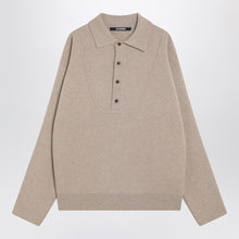  JACQUEMUS Beige wool and cashmere polo sweater
