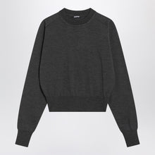  JACQUEMUS Grey wool sweater with logo embroidery