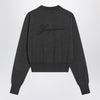JACQUEMUS Grey wool sweater with logo embroidery