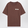 JACQUEMUS Brown cotton crew neck T-shirt