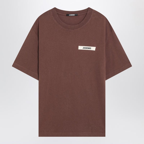 JACQUEMUS Brown cotton crew neck T-shirt