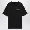 JACQUEMUS Black cotton crew neck T-shirt