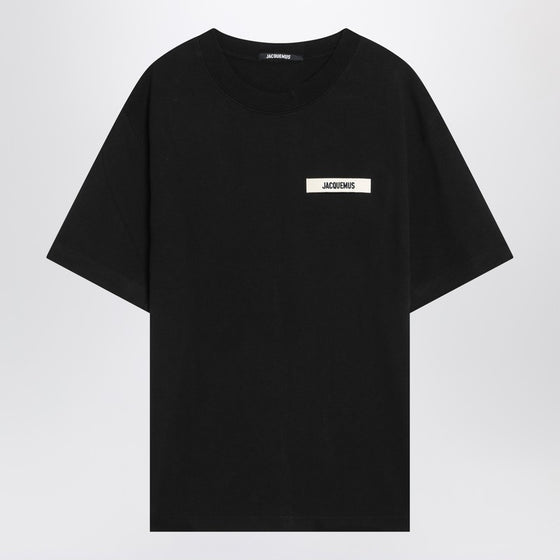 JACQUEMUS Black cotton crew neck T-shirt
