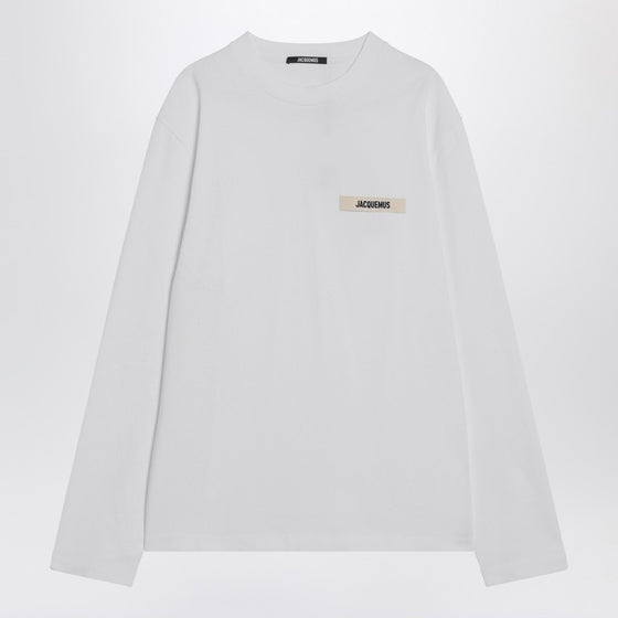 JACQUEMUS White long-sleeved cotton T-shirt
