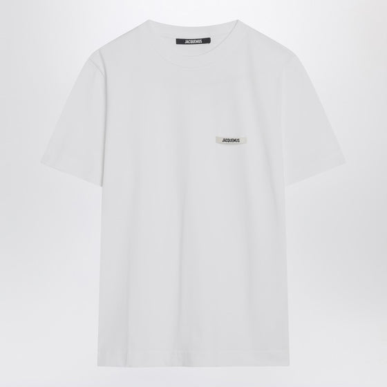 JACQUEMUS White T-shirt with logo patch