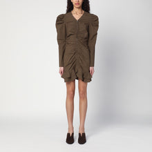  ISABEL MARANT Étoile Briali mini dress with green khaki zip