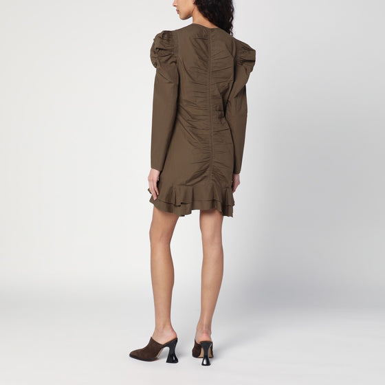 ISABEL MARANT Étoile Briali mini dress with green khaki zip