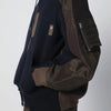 Sacai Navy/kakhi cotton-blend hoodie