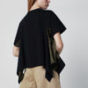 Sacai Navy/khaki draped-hem T-shirt