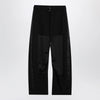 Sacai Wide-leg wool trousers with panels and belt