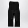 Sacai Wide-leg wool trousers with panels and belt