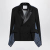 Sacai Double-breasted jacket in wool and denim