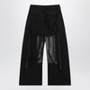 Sacai Black cargo trousers with semi-sheer insert