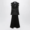 Sacai Black wool organza vest