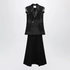 Sacai Black wool organza vest