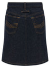 Jean Paul Gaultier Denim Mini Skirt With Cuts And Turn Up Skirt