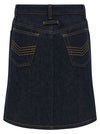 Jean Paul Gaultier Denim Mini Skirt With Cuts And Turn Up Skirt