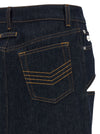 Jean Paul Gaultier Denim Mini Skirt With Cuts And Turn Up Skirt