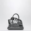 The Attico La Passeggiata Mini dark grey cracked laminated leather bag