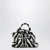 The Attico La Passeggiata Mini bag in black and white pony hair leather