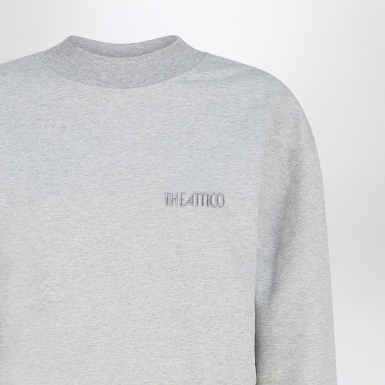 The Attico Grey mélange mini dress in cotton blend